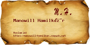 Manowill Hamilkár névjegykártya